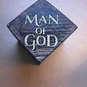 Dicksons Rustic Brown Inscribed Scripture Block Resin Stone Decorative NIB